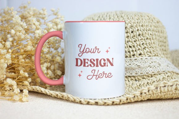 Download Coffee Mug Mockup, Pink Inner &amp; Handle - Coffee mug mockup Collection